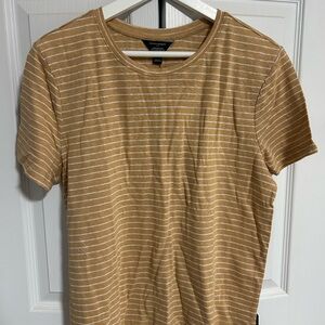Banana Republic Tan Striped Short Sleeve Tee